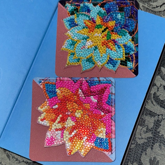 Handmade Other - 📖 Handcrafted Diamond Art Floral Corner Bookmarks - Set of 2